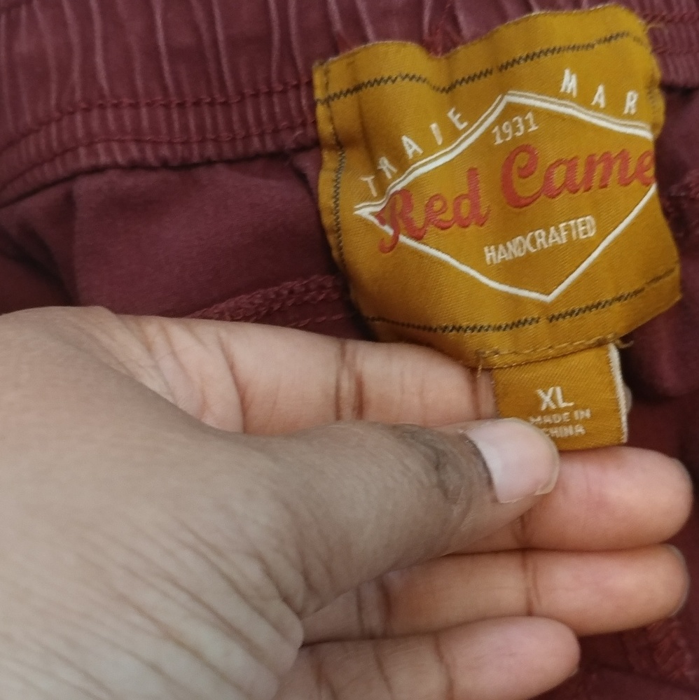 Red camel pants
